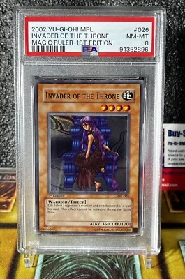 2002 YuGiOh Invader Of The Throne - Super Rare - MRL-026 1st Edition - PSA 8 - Image 1 of 2