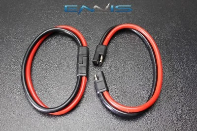 (2) 12 GAUGE QUICK DISCONNECT 2 PIN 10'' LEAD POLARIZED WIRE HARNESS AQK-12-12BG - Image 1 of 3