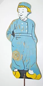 Vintage Wood Lawn Ornament Dutch Boy Advertisement 22" - Picture 1 of 5