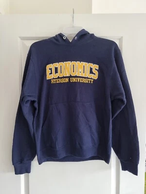 Economics Ryerson University Toronto Navy & Yellow Embroidered Hoodie Size Small - Image 1 of 3