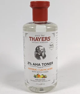 Thayers 2% AHA Toner w/ Glycolic & Lactic Acid & Witch Hazel Pore Refining 12 oz - Picture 1 of 3