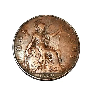 Moneda grande Gran Bretaña 1920 coleccionistas vintage - Imagen 1 de 2