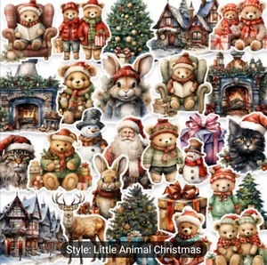 20 PCS Vintage Retro Christmas Holiday Season Stickers BRAND NEW - Picture 1 of 4
