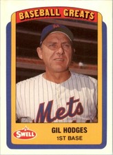 1990 SWELL BASEBALL GREATS - #132 GIL HODGES - METS