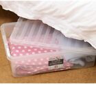 32L OR 62L Clear Plastic Storage Boxes With Lids UNDERBED Storage Containers UK