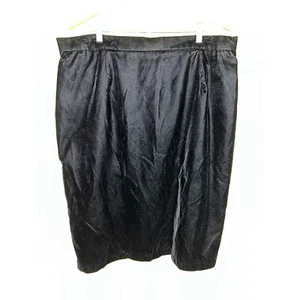 Vintage Pencil Skirt 22W Black Knee Length Holiday Party 2X Luxe Flattering  - Picture 1 of 8