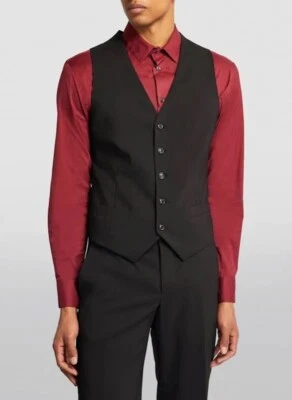 Giorgio Armani Vest BLACK - Wool & Cashmere Waistcoat/RETAILS $800 MADE IN ITALY - Image 1 of 4