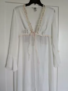 Delicates woman bridal nightgown &robe S, white lace top & satin bottom #64211 - Picture 1 of 7