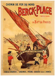 Poste de voyage original, Tauzin, plage de Berck, pêche, chasse, voilier, 1905 - Photo 1/6