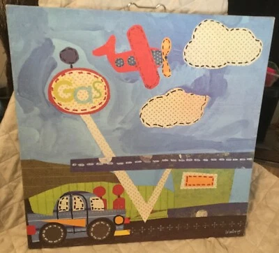 Oopsy Daisy Too Fine Art For Kids Transporte Country Lienzo Sobre Madera 21X 21 Foto 1 de 3