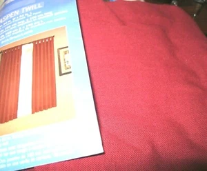 Designables Aspen Twill Drape Curtain Corded Envelope Tab Brick Red 40 x 63L NIP - Picture 1 of 1
