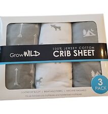 3 Pack Grow Wild Top Quality Fitted Crib Sheets 