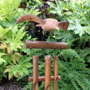 Coconut Bamboo Windchimes Blackbird Wind Chime Home Garden Mobile Ornament Decor - Picture 1 of 2