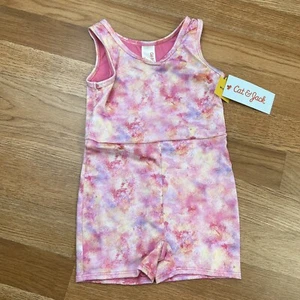 Cat & Jack Sleeveless Biketard Leotard Gymnastics Dance Pink Size 4t NEW - Picture 1 of 6