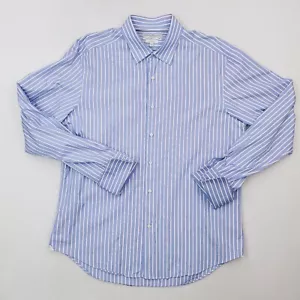 Salvatore Ferragamo Hemd Herren 17 blau lila gestreift Knopfleiste französische Manschette - Bild 1 von 14