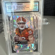 🌟🏈 2021 Leaf Metal Black Crystals Trevor Lawrence RC Auto /10 Graded 10 🌟🏈