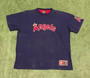 Vintage Nike Anaheim Angels MLB Baseball T Shirt Size XL Y2K Navy Blue - Picture 1 of 6
