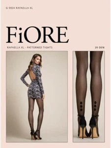 Damen Strumpfhose Fiore RAFAELLA  Tupfen-Muster Schwarz 20 DEN Gr. L XL - Bild 1 von 1