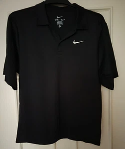 Camisa Polo Para Hombres Marca Nike Calce Seco Negra Gofre Poliéster Talla Pequeña Nueva Sin Etiquetas - Imagen 1 de 6