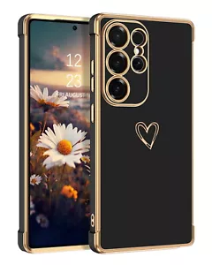 For Samsung Galaxy S25 Ultra 6.9" Case Shockproof Love Heart Phone Cover Black - Picture 1 of 8