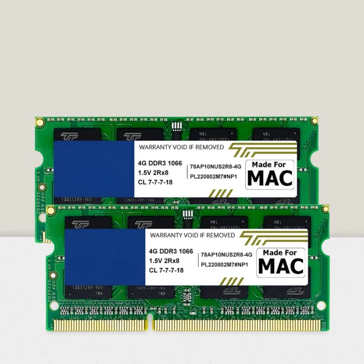 8GB KIT(2x4GB) Compatible for Apple DDR3 1067MHz PC3-8500 CL7 SODIMM MAC RAM - Image 1 of 2