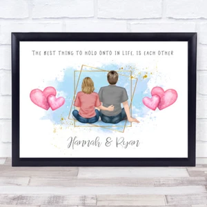 Hold Each Other Romantic Gift For Him or Her Personalised Couple Print - Picture 1 of 8