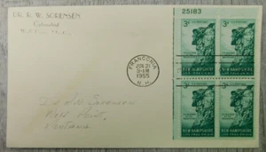 First Day Issue Franconia NH Old Man Of The Mountain 1955 Stamp Envelope Cover - Picture 1 of 4