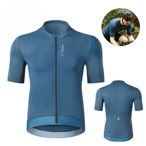 Summer Cycling Men Breathable Cycling Short Sleeve Shirt Lightweight Cycling Top - Picture 1 of 17