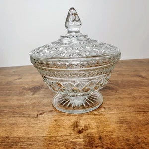 Vintage Wexford Glass Candy Dish by Anchor Hocking – Lid & Original Box – Mid Ce - Picture 1 of 12