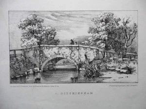 DITCHINGHAM #2 (c1830) Stampa antica originale - Francis Stone - Norfolk Bridges - Foto 1 di 4