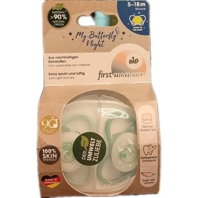 Silikon Schnuller Nip "My butterfly NIGHT"+ Etui  (5-18 Monate, Made In Germany  - Bild 1 von 2