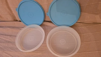 Tupperware 2 flache Servierschale Frischbehälter f. Wurst Käse Vorratsdose - Bild 1 von 4