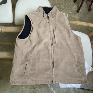 Weatherproof Jacket Mens XL Brown Suede Sherpa Reversible Lined Vest - Picture 1 of 8