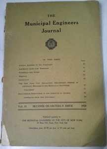 The Municipal Engineers Journal, Second Quarterly Issue, 1925 - Imagen 1 de 10