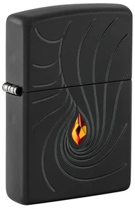Zippo 46777, Crystal Waves Design Armor Lighter, Black Matte Finish, NEW - Picture 1 of 3