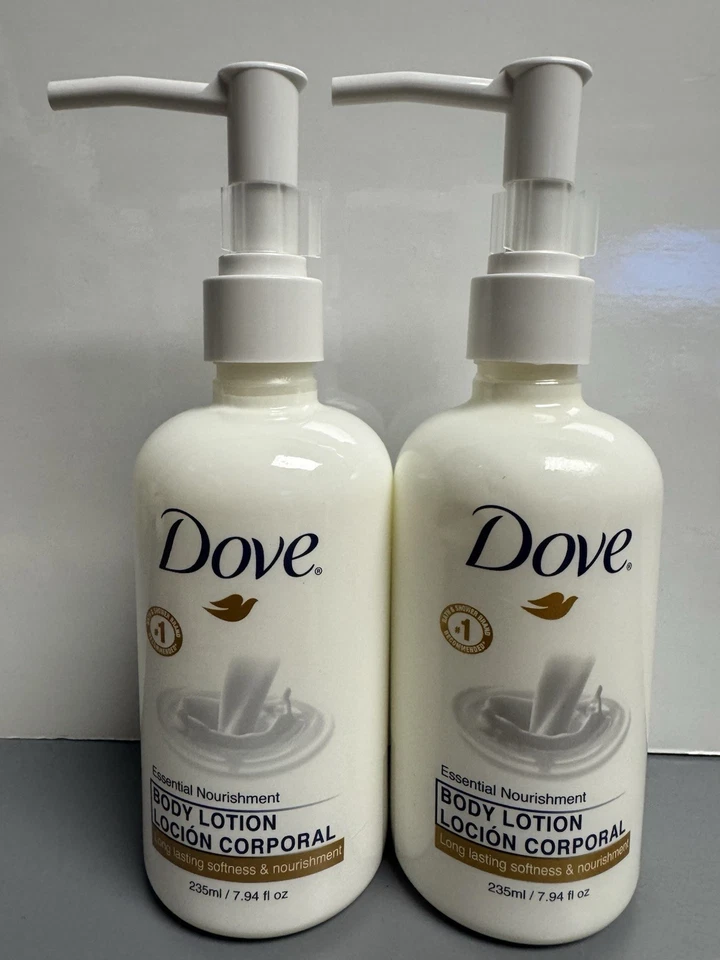 2 PACK Dove Body Care Lotion Pump Essential Nourishment Dry Skin 8oz 235ml - Image 1 of 2