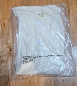 X SMALL MILITARY UNDERSHIRT COLD WEATHER TYPE 1 CLASS 1, 50%WOOL 50% COTTON - Imagen 1 de 3
