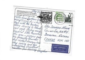 DEUTSCHLAND 1990 Bild Postkarte verschickt von Lennestadt nach Kanada - Bild 1 von 2