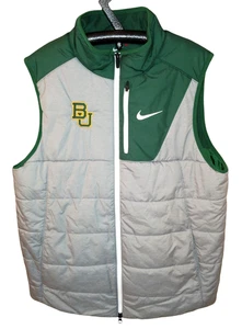 Nike BAYLOR UNIVERSITY sportliche gefütterte Weste Jacke Herren Größe LARGE durchgehender Reißverschluss grau - Bild 1 von 15
