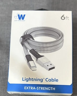 Just Wireless 6ft Extra Strength Lighting Cable & Clip Made For iPhone & iPad - Image 1 of 4