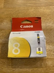 New Genuine Canon Pixma Ink Tank Cartridge Yellow CLI-8Y ChromaLife 100 OEM - Picture 1 of 4