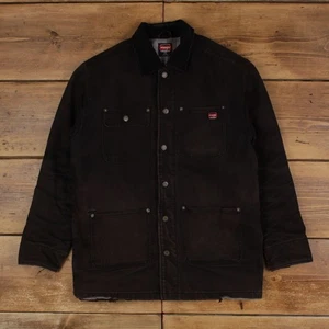 Vintage Wrangler Workwear Jacket S Blanket Lined Barn Chore Coat Black - Picture 1 of 9