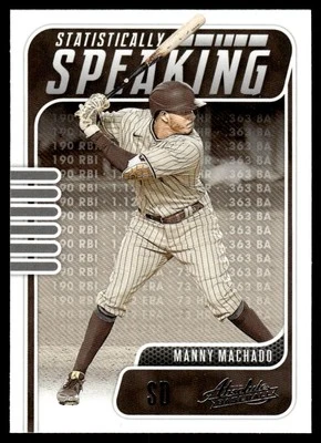 2021 Panini Absolute Statistically Speaking Manny Machado San Diego Padres - Image 1 of 2