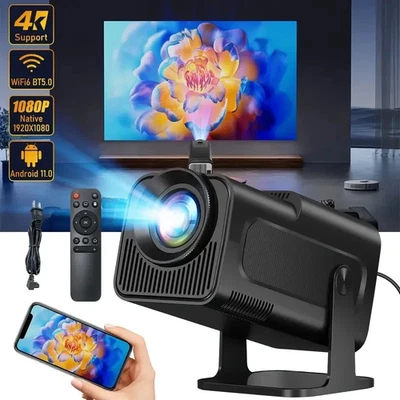 Mini Projector HY320 Portable Projector Support 4K 1080P with Dual-Band WIFI6 5G - Image 1 of 4