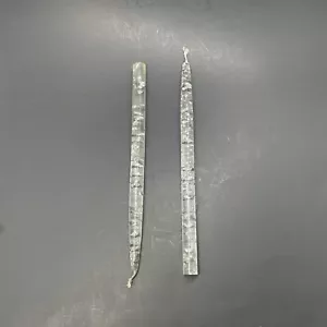 Velas cónicas transparentes de acrílico lucita grandes de colección MCM manchas de plata 12"" de largo - Imagen 1 de 7