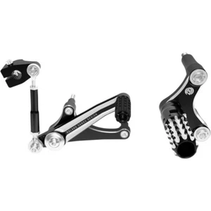 ROLAND SANDS DESIGN-COMMANDES RECULEES -SPORTSTER DE 2004 A 2013 - NOIR & CHROME - Picture 1 of 2