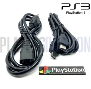 Sony PlayStation 3 Power Cord And Hdmi Cable PS3 FAT Power Cable FAST SHIPPING - Picture 1 of 2