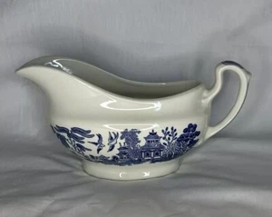 Vintage Churchill England Blue Willow Keramik Sauciere / Sauciere - Bild 1 von 16