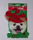 Pet Holiday Elf Hat w ears and Scrunchie Collar with bells Set Dog Cat Christmas