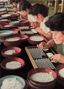 Postcard Japan Sorting Pearls to make Necklaces Circa 1971 - Bild 1 von 2